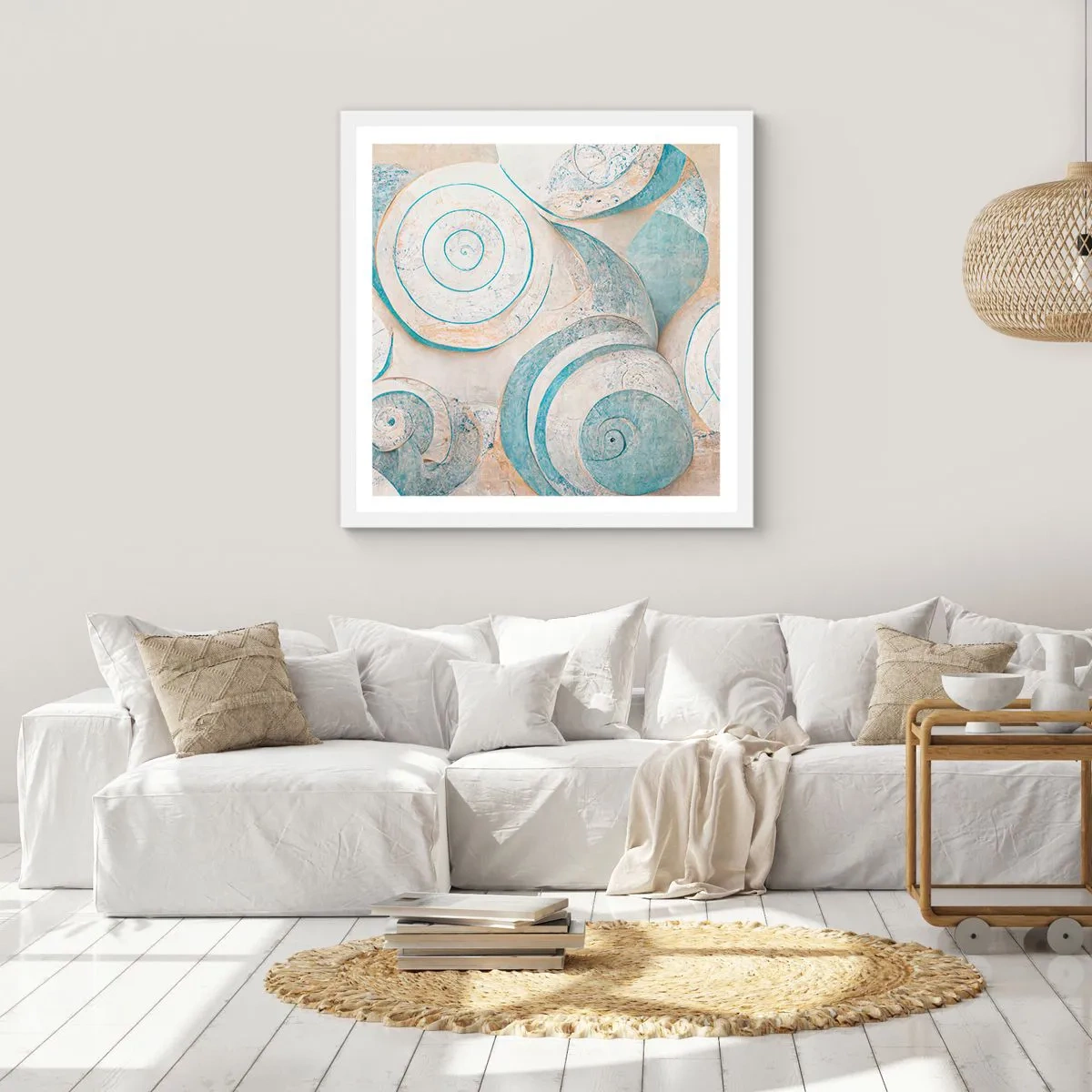 Plagát v bielom ráme - Čo skrýva mušľa? - 50x50 cm