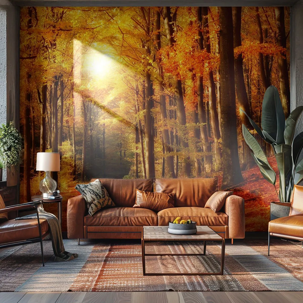 Fototapeta Premium Sand - Zlatá jeseň na lesnej ceste - jeseň, les, Krajina - 400x280 cm