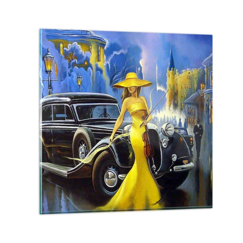 Obraz na skle - Nokturno pre husle a lásku - 70x70 cm