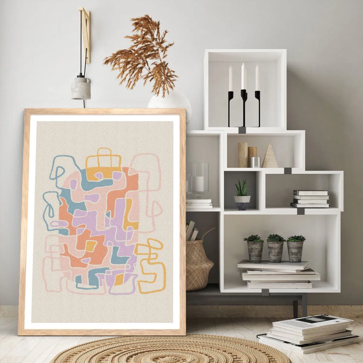 Plagát v ráme zo svetlého duba - Labyrint – veselé dobrodružstvo - 40x50 cm