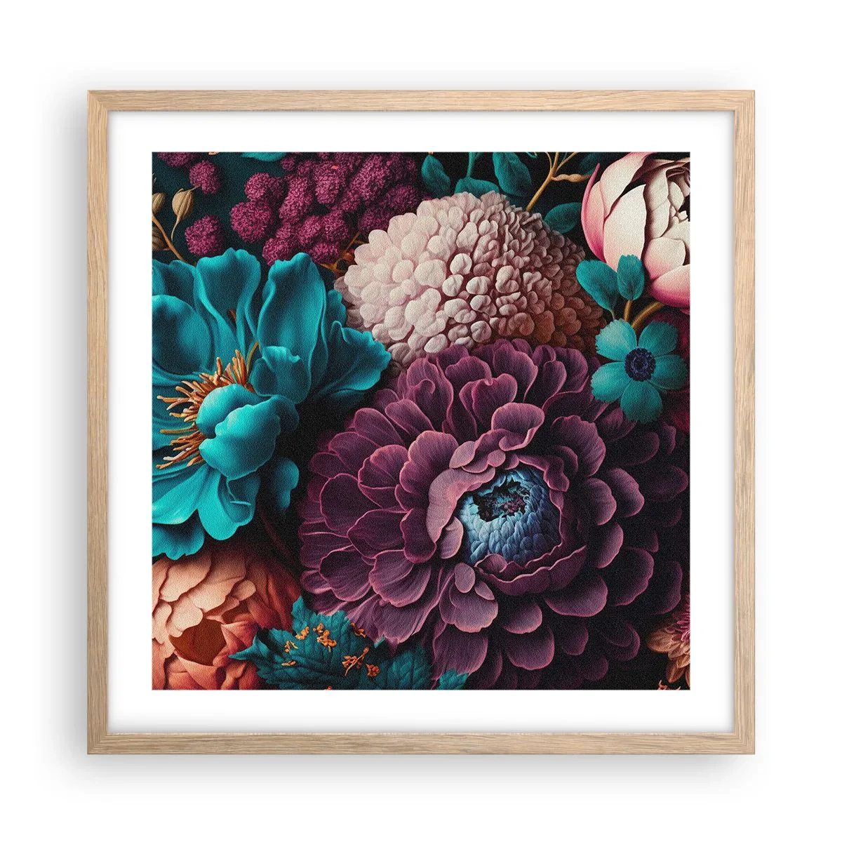 Plagát v ráme zo svetlého duba - Úroda prírody - 50x50 cm