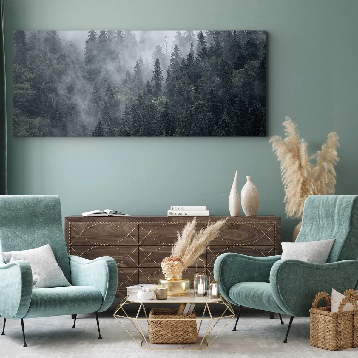 Obraz na plátne - Lesné svitania - 160x50 cm