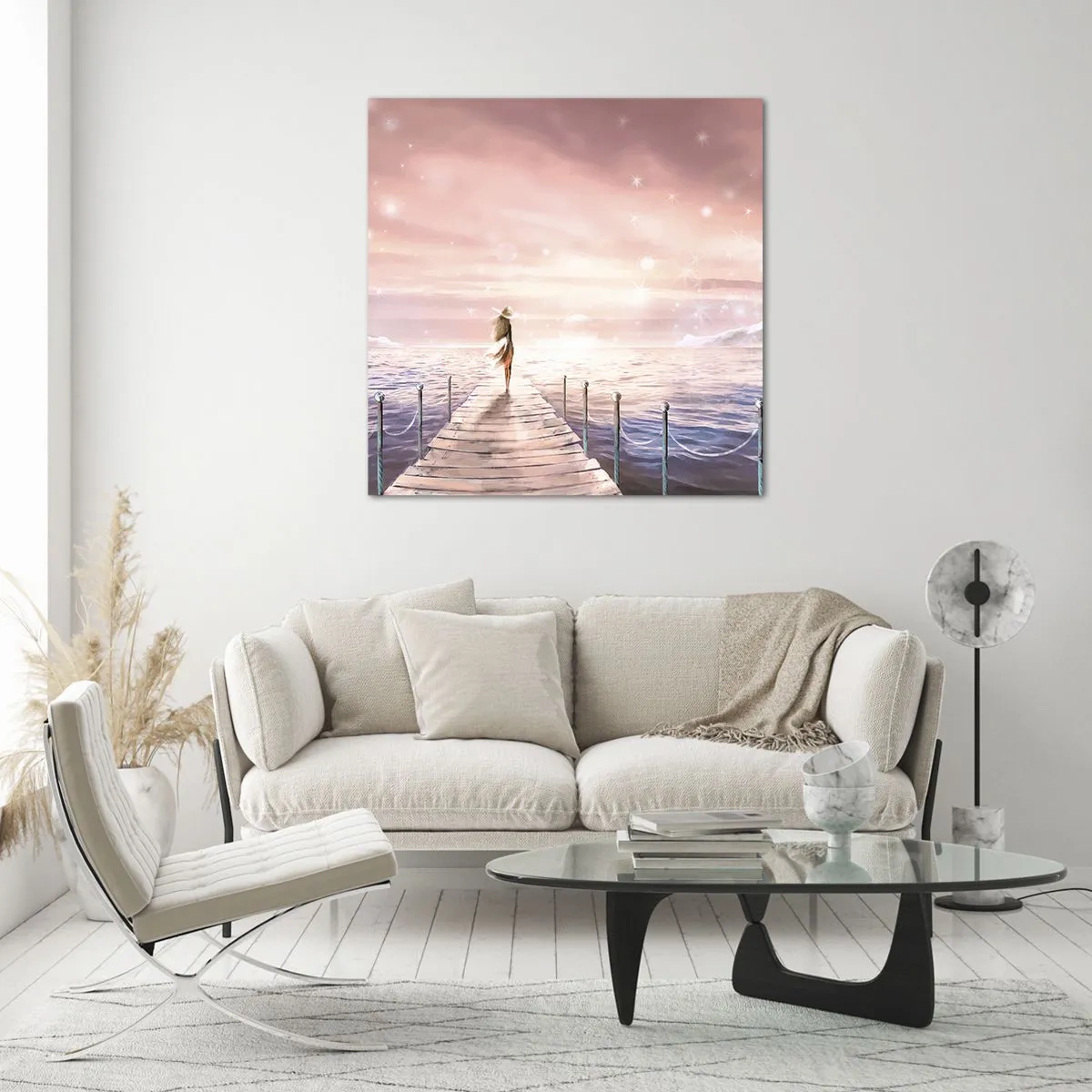 Obraz na skle - Vo svetle sna - 50x50 cm