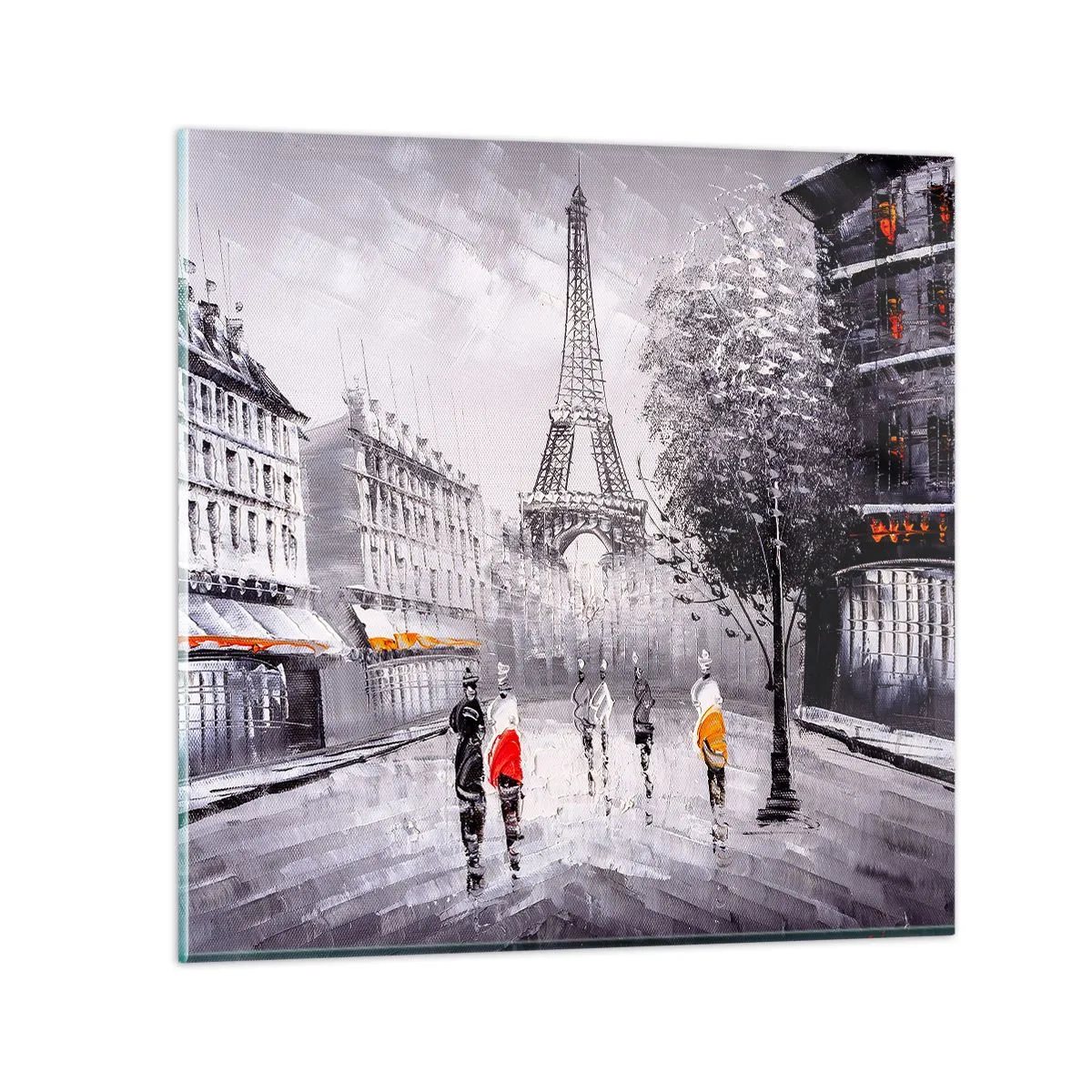 Obraz na skle - Parížska prechádzka - 30x30 cm