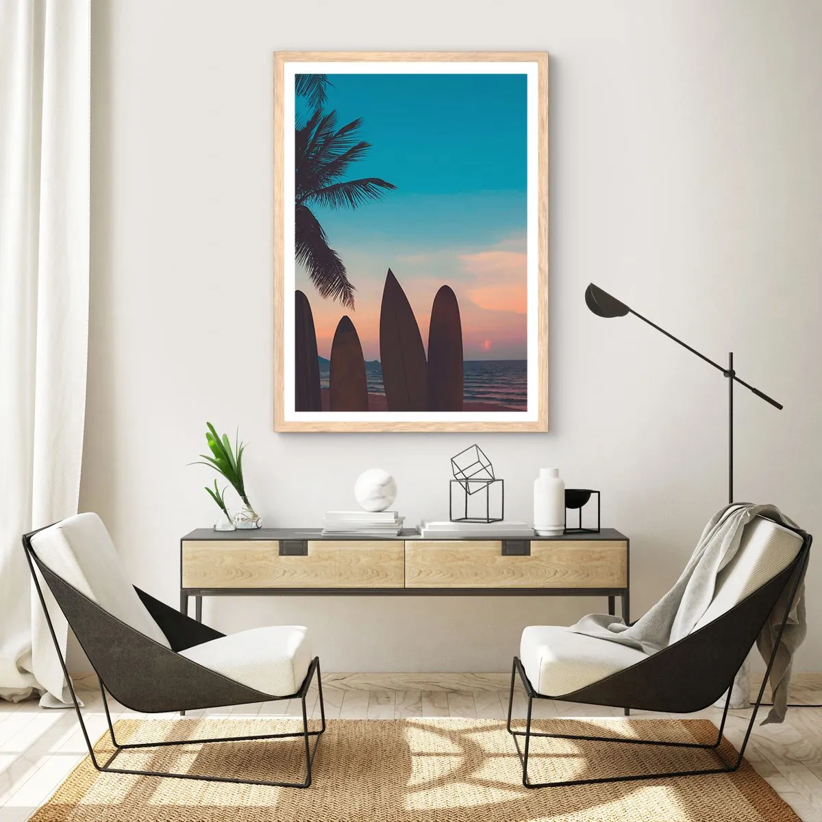 Plagát v ráme zo svetlého duba - Zajtra bude tiež zábava - 30x40 cm