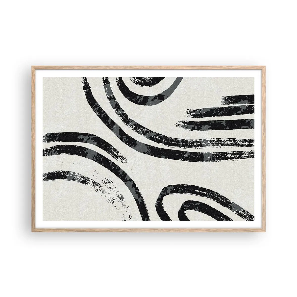 Plagát v ráme zo svetlého duba - Napoly zastavený - 100x70 cm