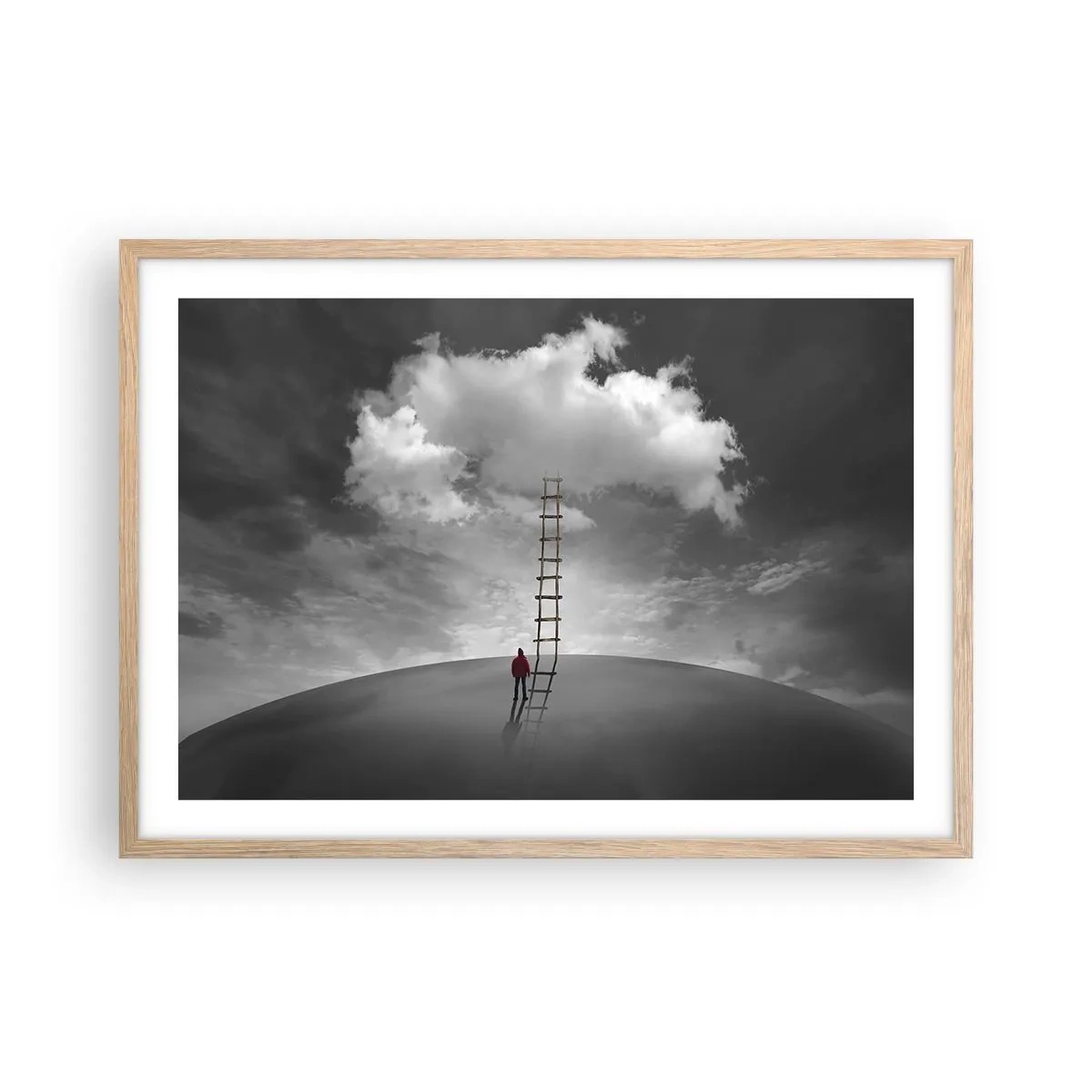 Plagát v ráme zo svetlého duba - Všetko je možné - 70x50 cm