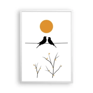 Plagát v bielom ráme - Slávičí večer - 50x70 cm