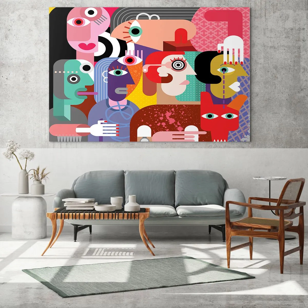 Obraz na skle - My od pána Picassa - 100x70 cm