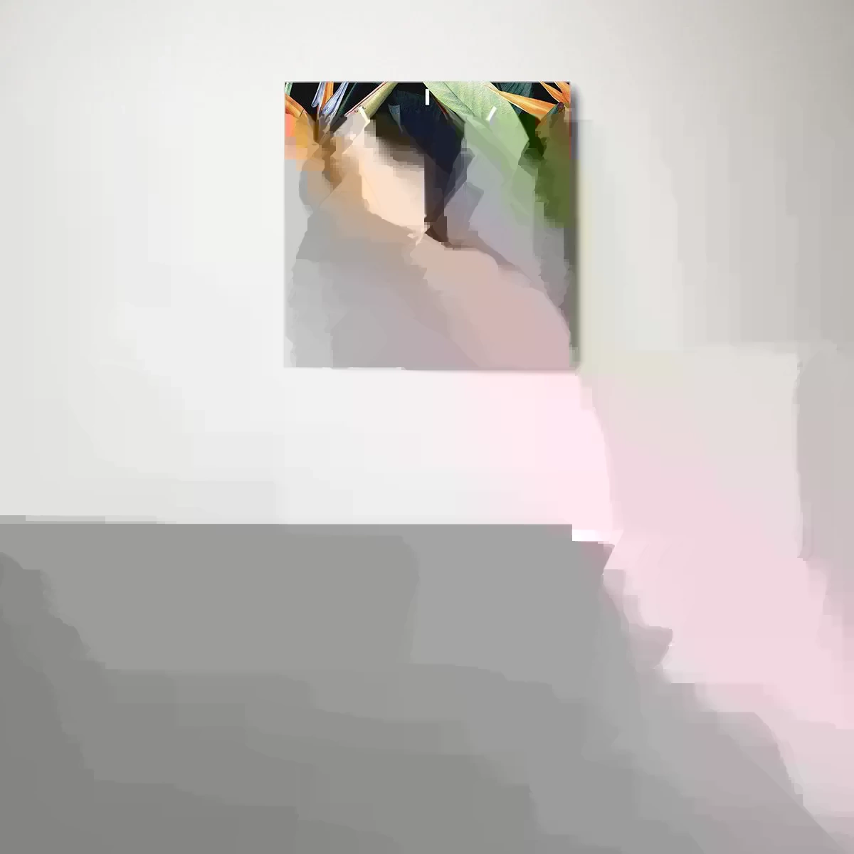 Nástenné hodiny - Plamenné kvety trópov - 30x30 cm