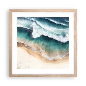 Plagát v ráme zo svetlého duba - Odveké stretnutie - 40x40 cm