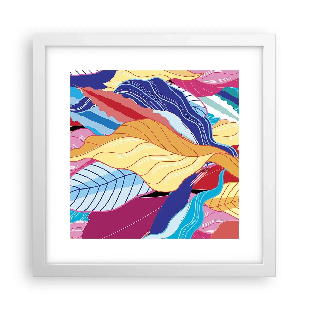 Plagát v bielom ráme - Farebný neporiadok - 30x30 cm