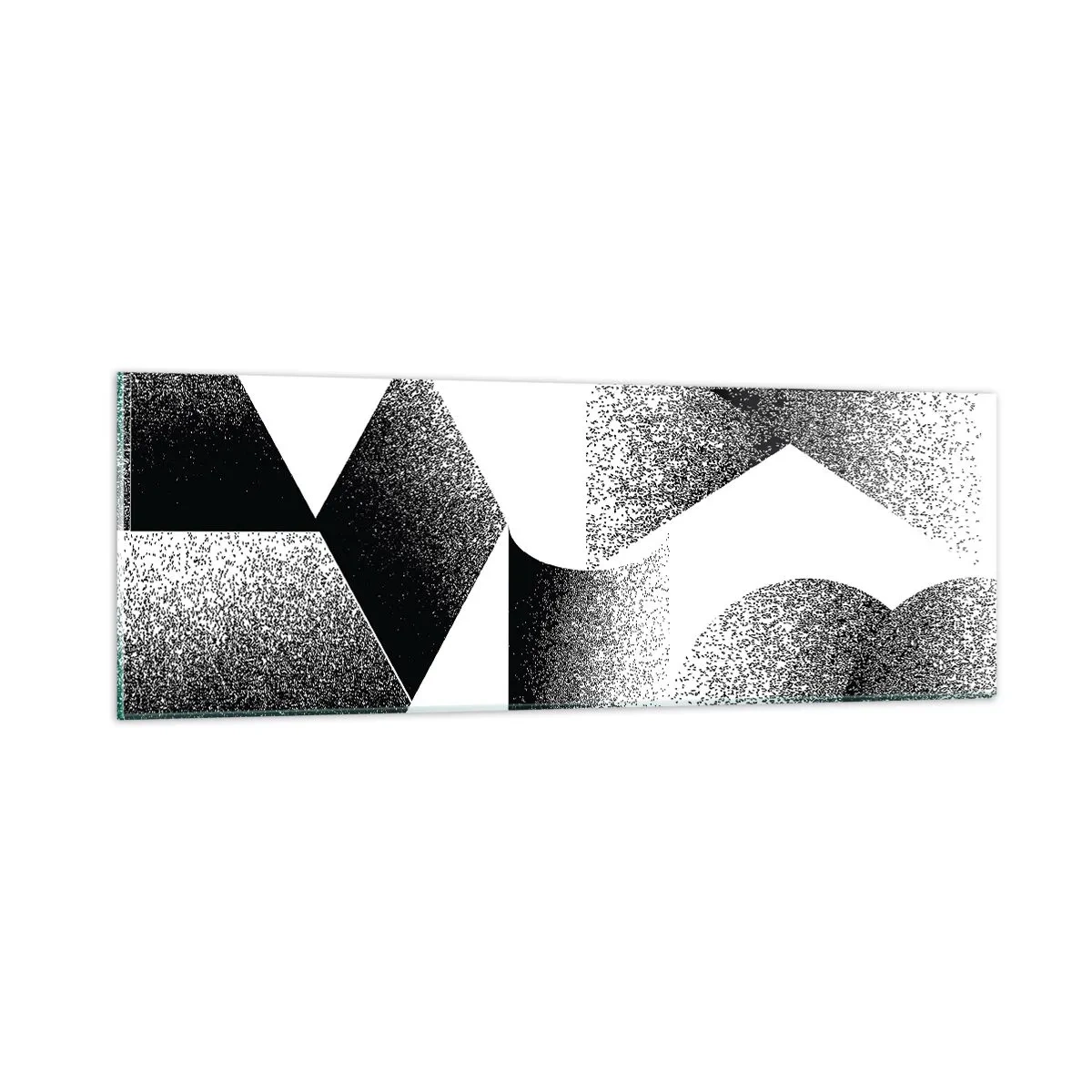 Obraz na skle - Uhly a ovály - 90x30 cm