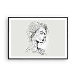 Plagát v čiernom ráme - Portrét v zamyslení - 100x70 cm