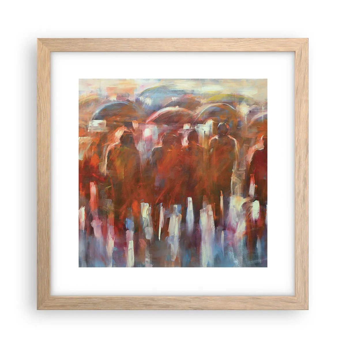 Plagát v ráme zo svetlého duba - Rovnocenní v daždi a hmle - 30x30 cm