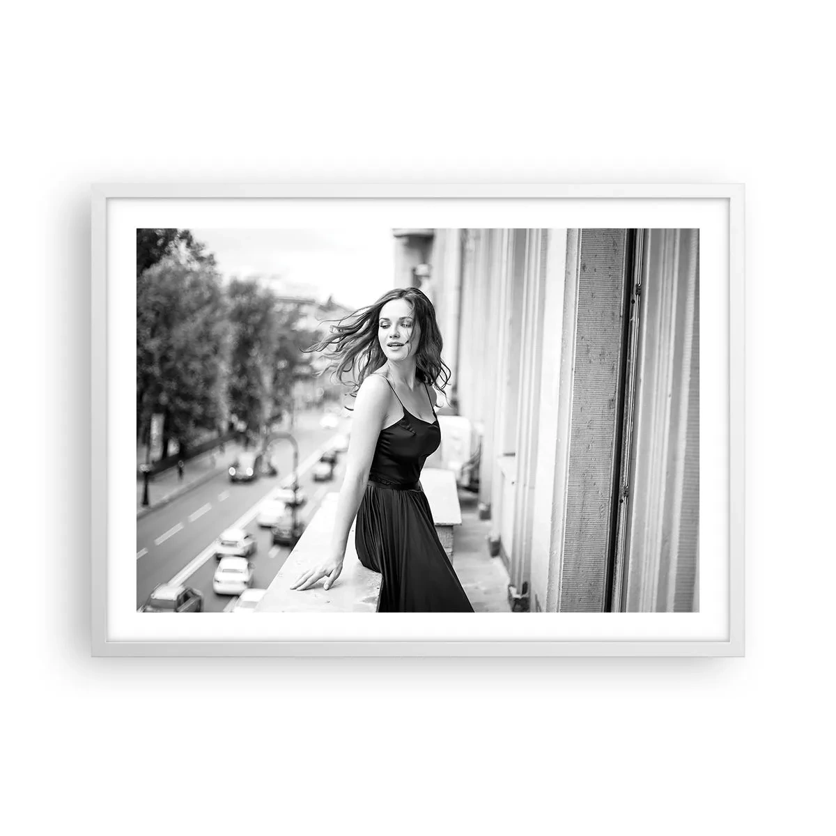 Plagát v bielom ráme - Určite Parížanka - 70x50 cm