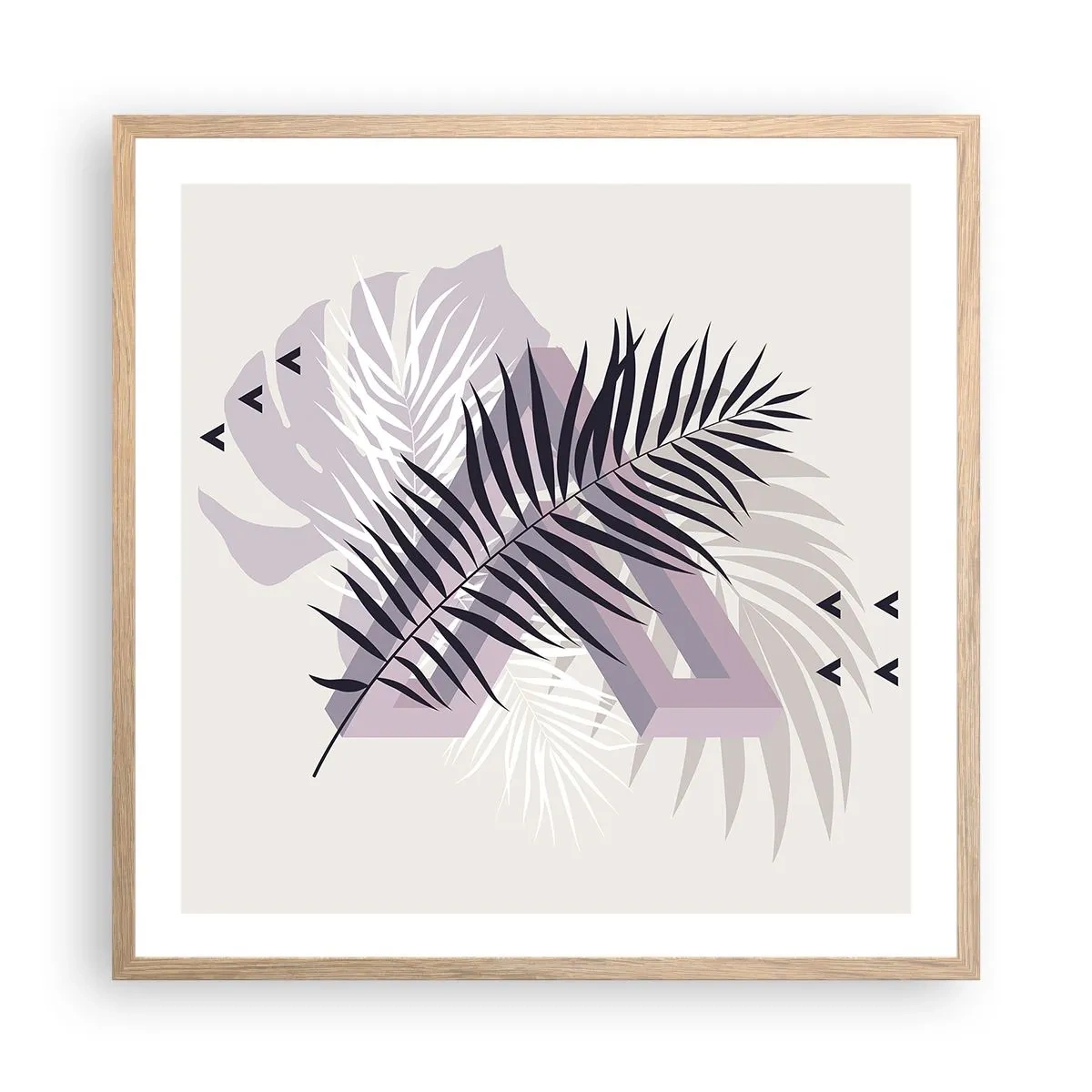 Plagát v ráme zo svetlého duba - Tieň tieňa - 60x60 cm
