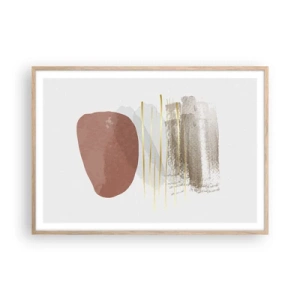 Plagát v ráme zo svetlého duba - Abstraktná kolonáda - 100x70 cm