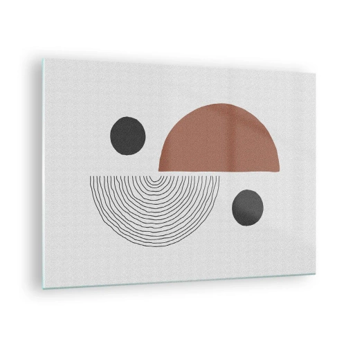 Obraz na skle - Geometrické útvary na svetlom pozadí v abstraktnom štýle - 70x50cm - Dokonalosť kruhu - Moderná nástenná dekorácia do obývacej izby a spálne ARTTOR