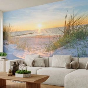 Fototapeta Premium Sand - Šumenie mora, spev vtákov, divoká pláž uprostred trávy… - Krajina, More, Duny - 450x315 cm