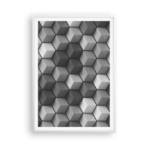 Plagát v bielom ráme - Kubistické puzzle - 70x100 cm