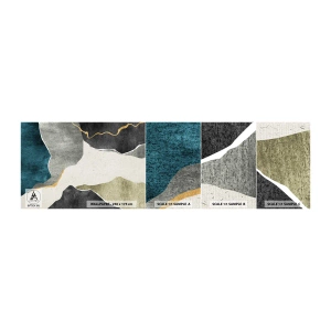 Vzorka samolepiacej fototapety Deluxe Sticker - Mozaiková kompozícia so zlatou niťou - Abstrakcionizmus, Art Deco, Kus - 100x30 cm