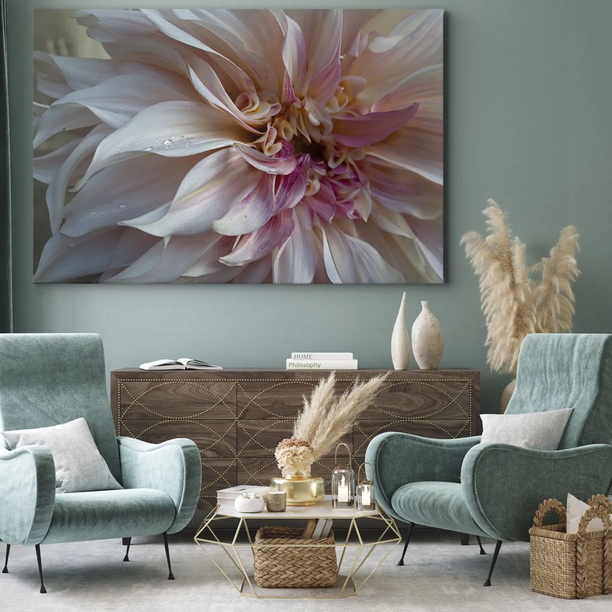Obraz na plátne - Detailný záber na jemné ružové lupienky s kvapkami vody - 70x50cm - Kvitnúca sviežosť - Moderná nástenná dekorácia do obývacej izby a spálne ARTTOR