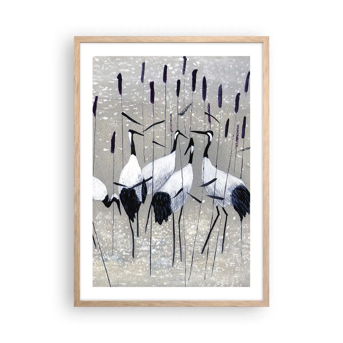 Plagát v ráme zo svetlého duba - Medzi svojimi - 50x70 cm