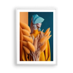 Plagát v bielom ráme - Chlpatý portrét - 50x70 cm