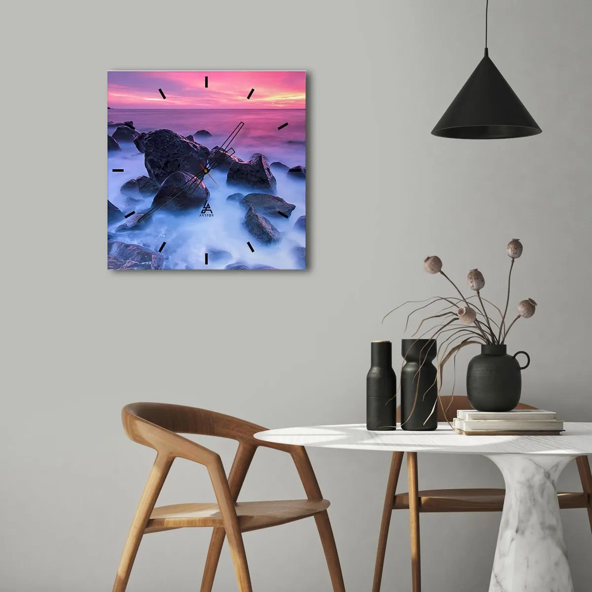 Nástenné hodiny - Narodeniny v lesku a v hmle - 40x40 cm