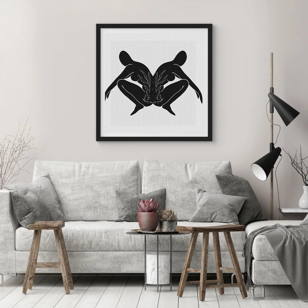 Plagát v čiernom ráme - Spoločná duša - 60x60 cm