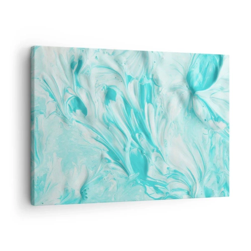 Obraz na plátne - Abstraktný motív v pastelových odtieňoch modrej a bielej. - 70x50cm - Navždy spolu - Moderná nástenná dekorácia do obývacej izby a spálne ARTTOR