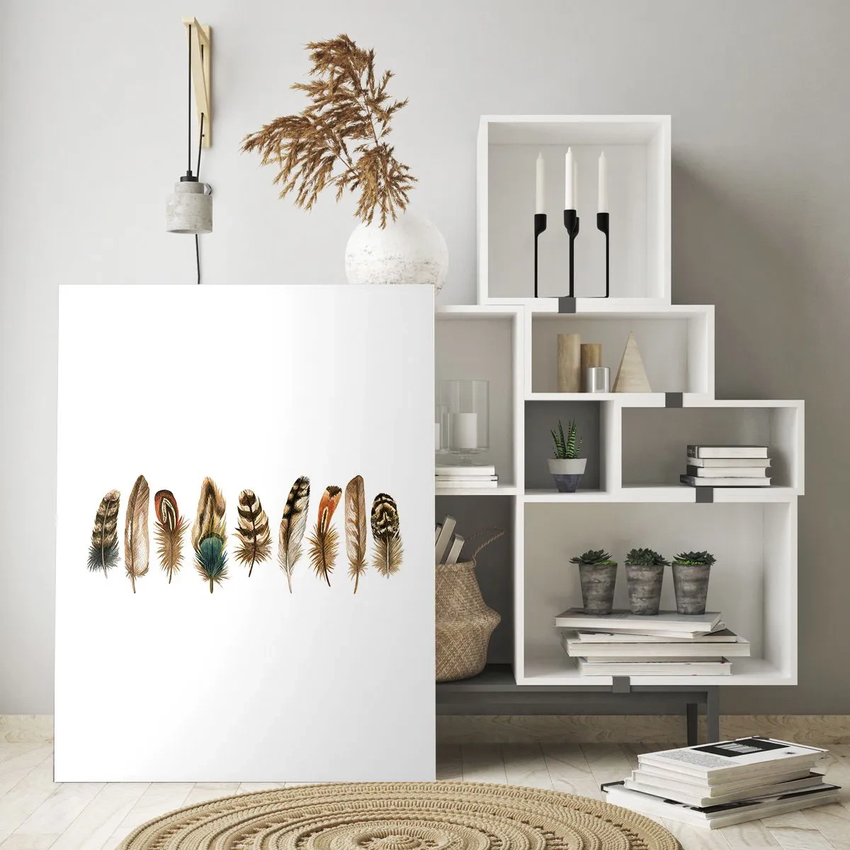 Obraz na skle - Operená variácia - 70x100 cm