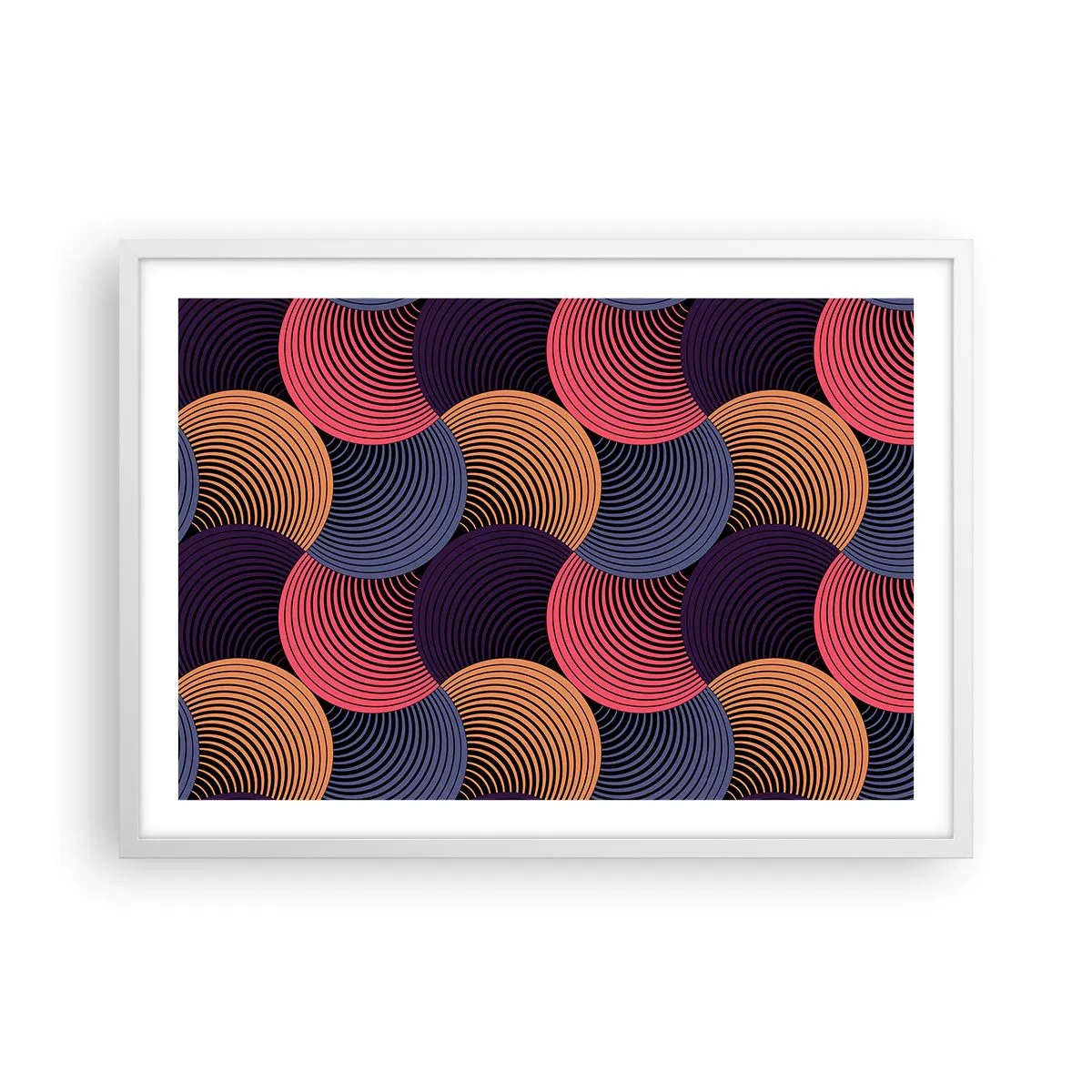 Plagát v bielom ráme - V kruhovom rytme - 70x50 cm