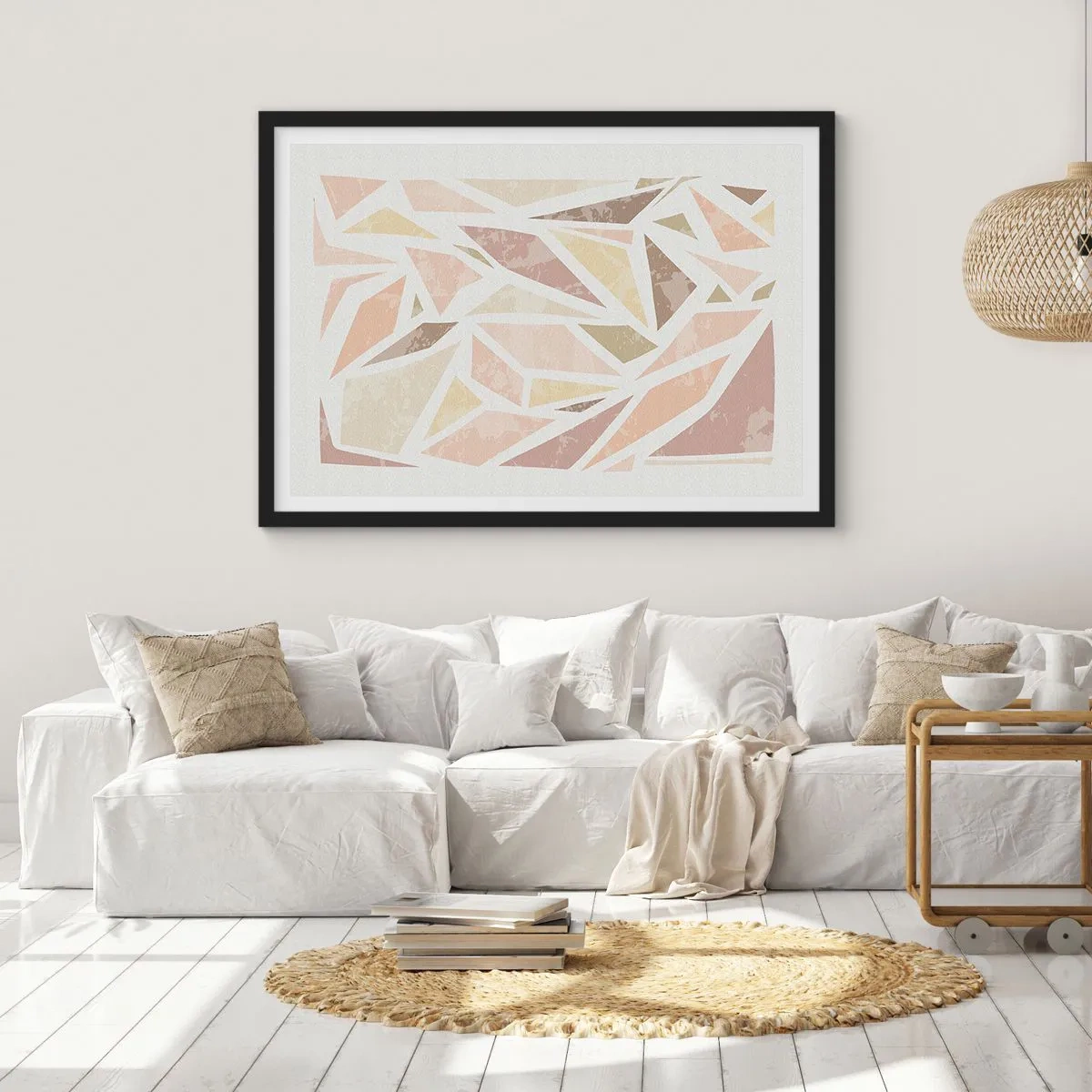 Plagát v čiernom ráme - Kompozícia: vitráž - 70x50 cm