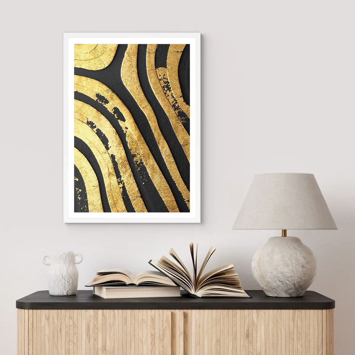 Plagát v bielom ráme - Všetko plynie - 61x91 cm