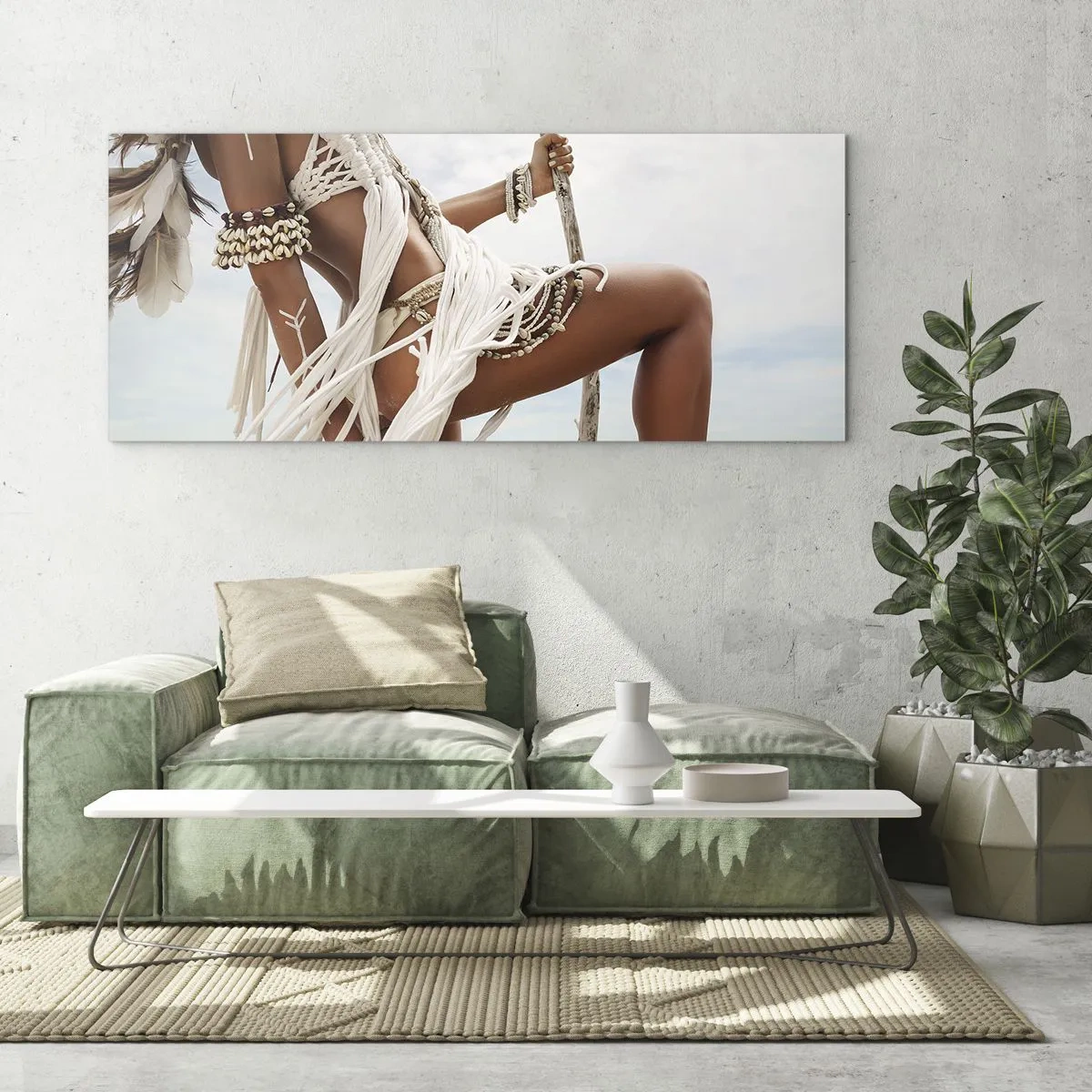 Obraz na skle - Kňažka slnka - 140x50 cm