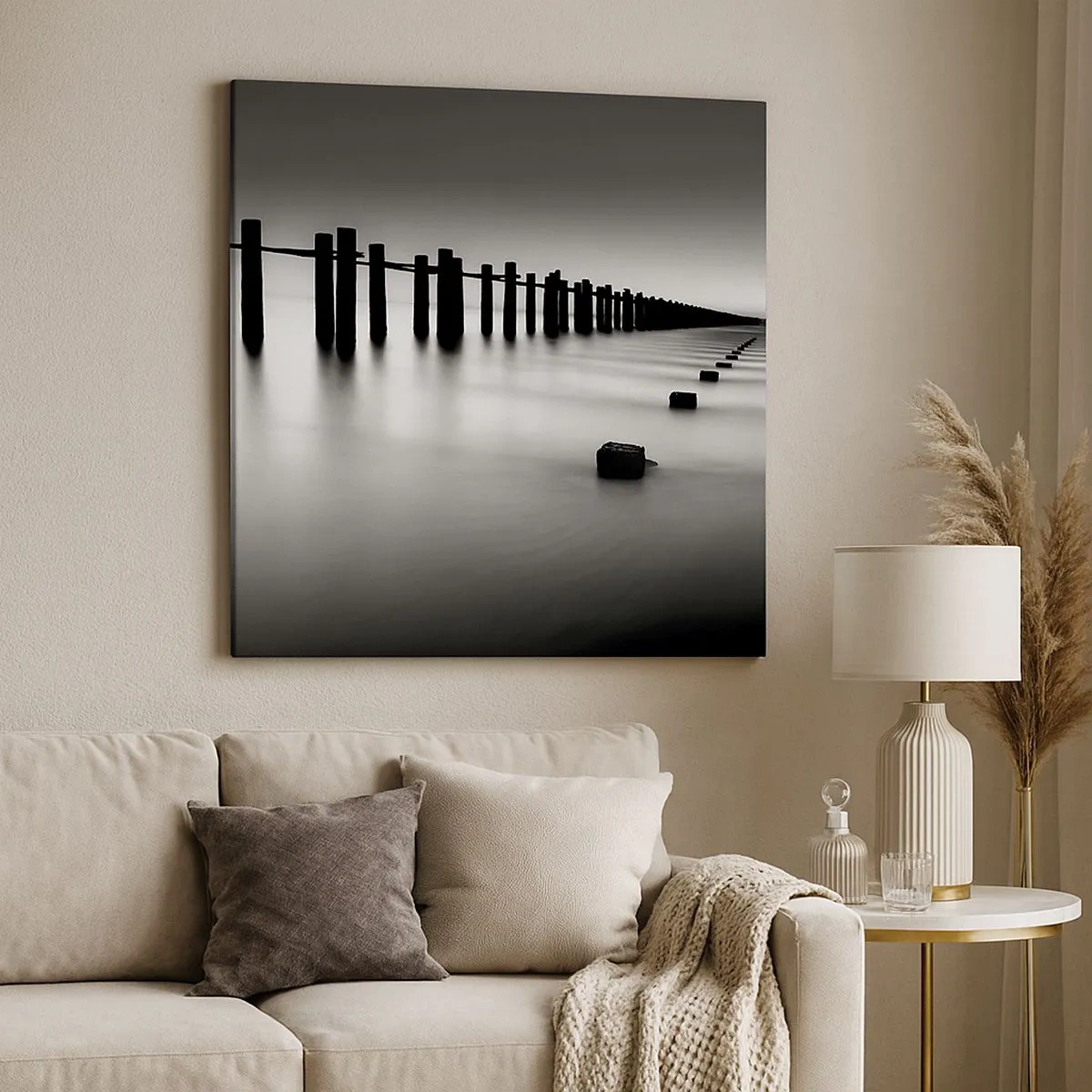 Obraz na plátne - Šedá diaľka v hmle - 30x30 cm
