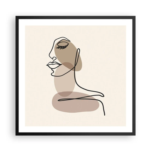 Plagát v čiernom ráme - Určitá línia krásy - 60x60 cm