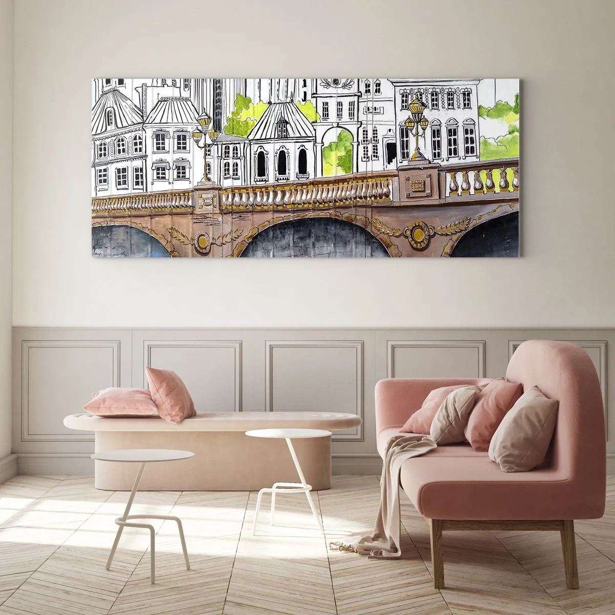 Obraz na skle - Mesto ako maľované - 100x40 cm