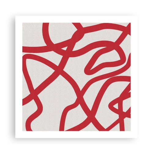 Plagát - Červené na bielom - 60x60 cm