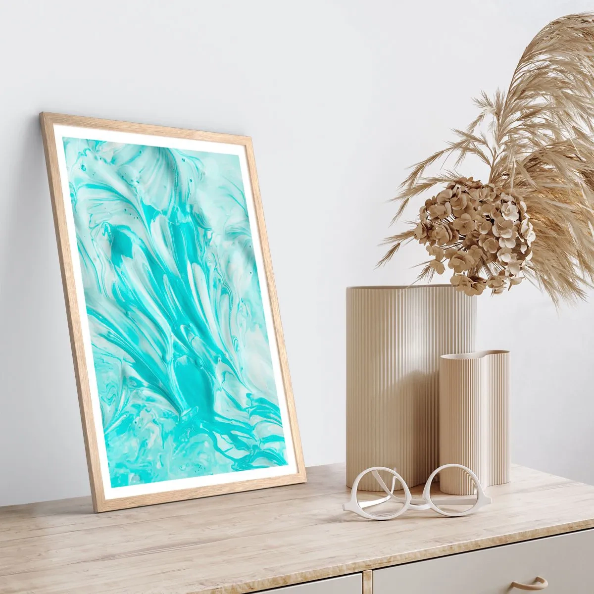 Plagát v ráme zo svetlého duba - Navždy spolu - 70x100 cm