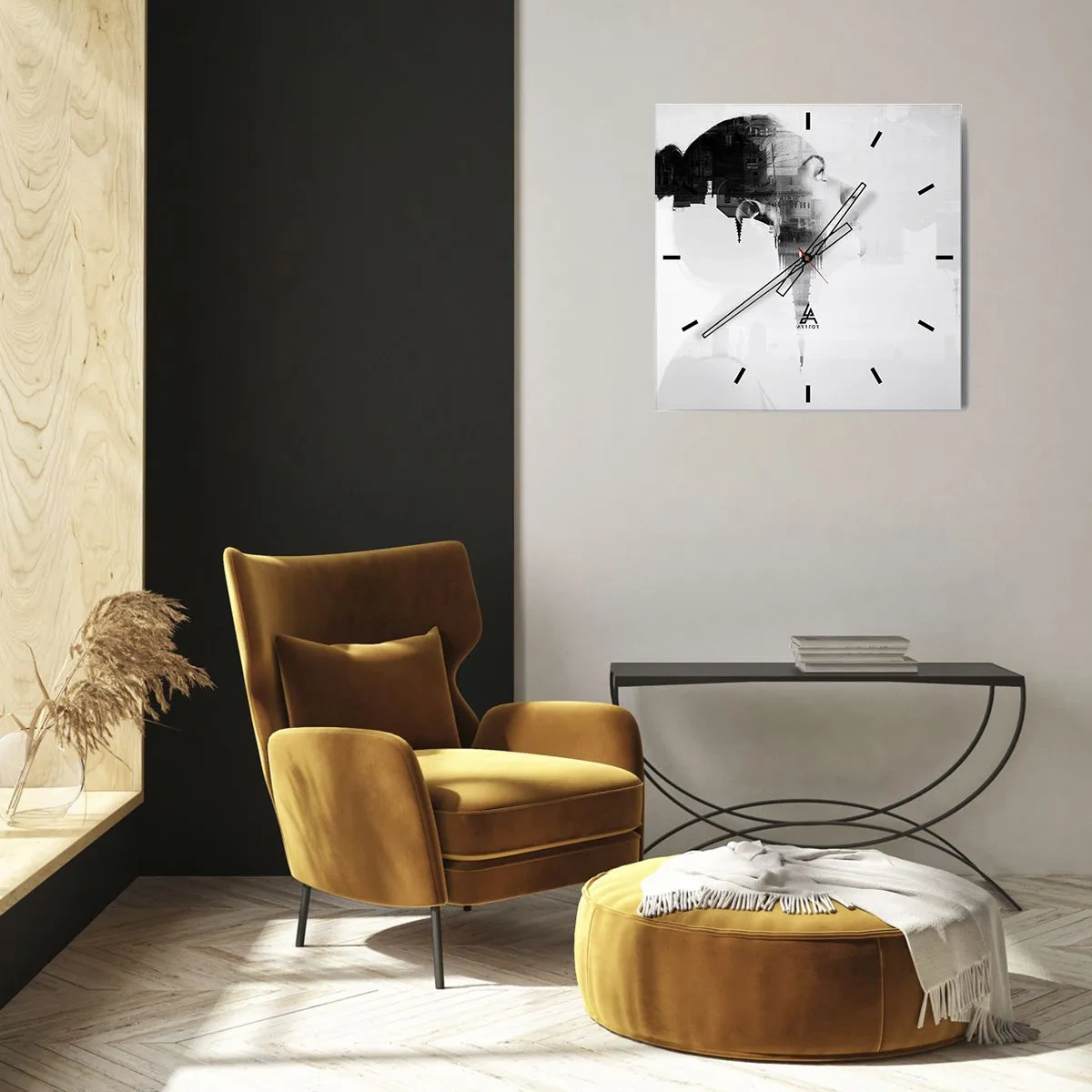 Nástenné hodiny - Z oboch strán okna - 30x30 cm