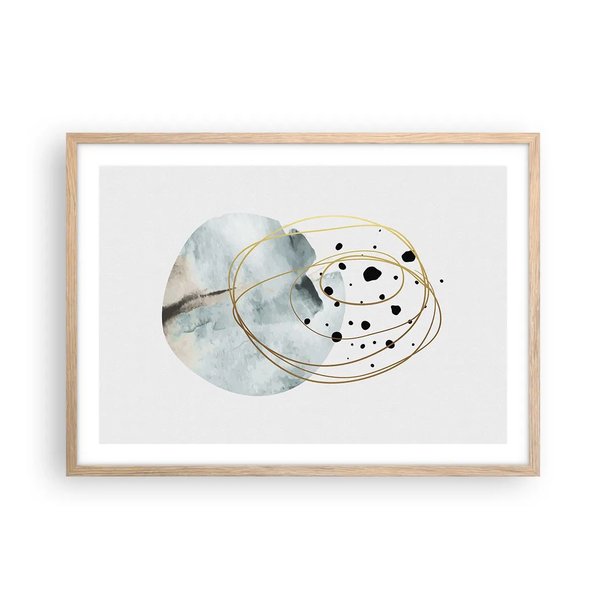 Plagát v ráme zo svetlého duba - V objatí priestoru - 70x50 cm