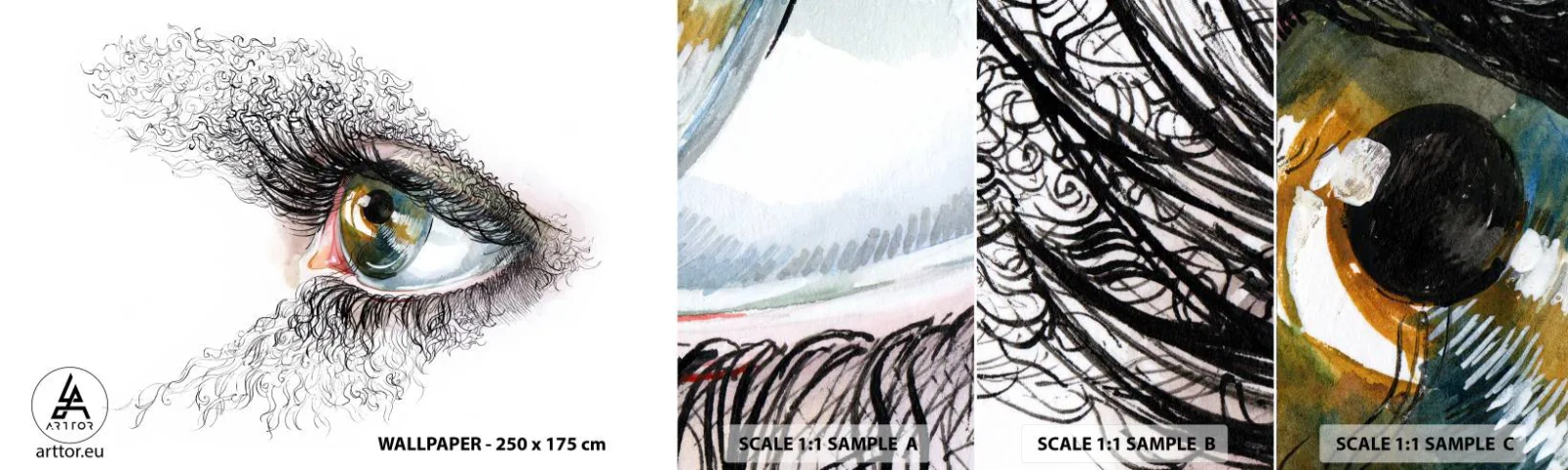 Vzorka Fototapeta Standard Eco - Pozri sa priamo do duše - Abstrakcia, Grafika, Oko - 100x30 cm