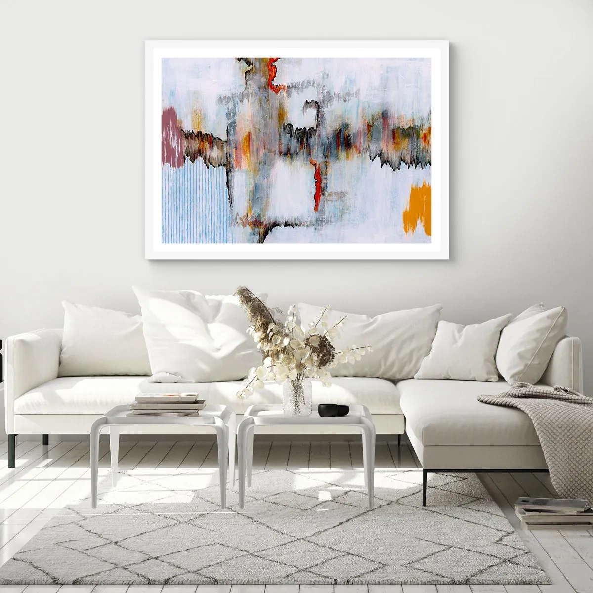 Plagát v bielom ráme - Paličkou po vode - 91x61 cm