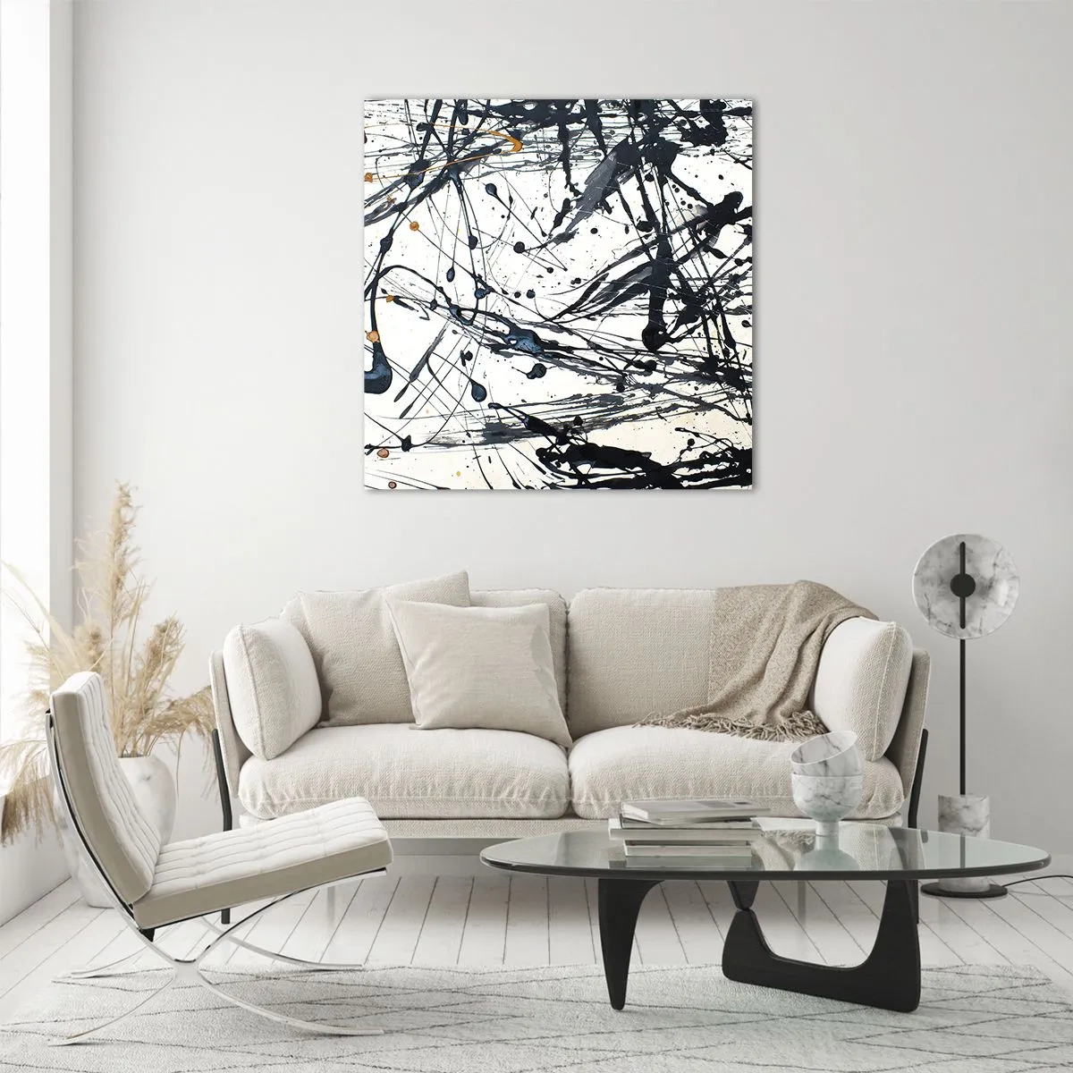 Obraz na skle - Expresionistická abstrakcia - 60x60 cm