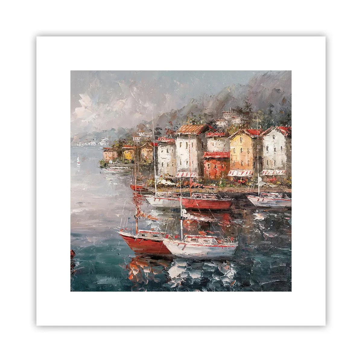 Plagát - Romantický prístav - 30x30 cm