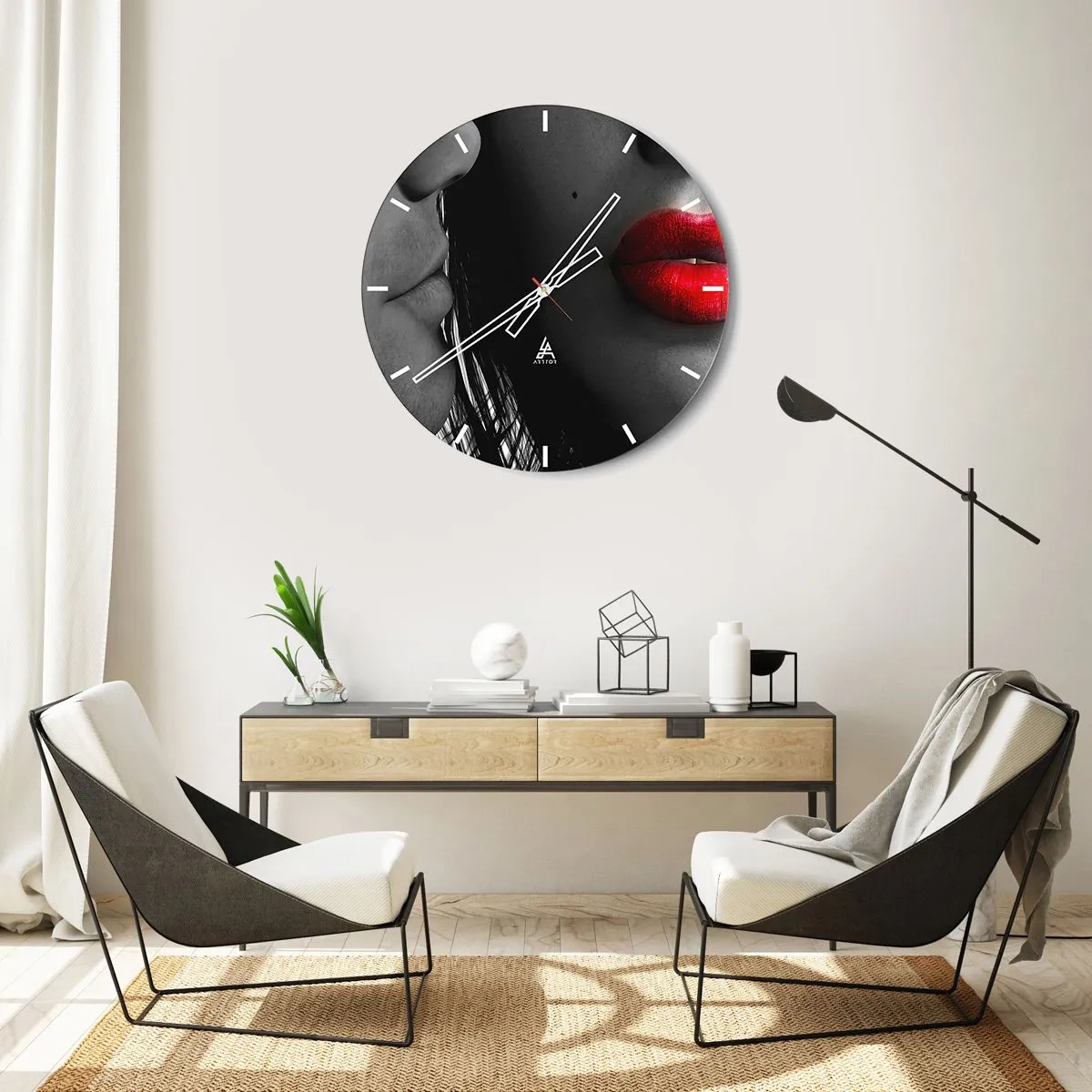 Nástenné hodiny - Tvár pri tvári  - 40x40 cm