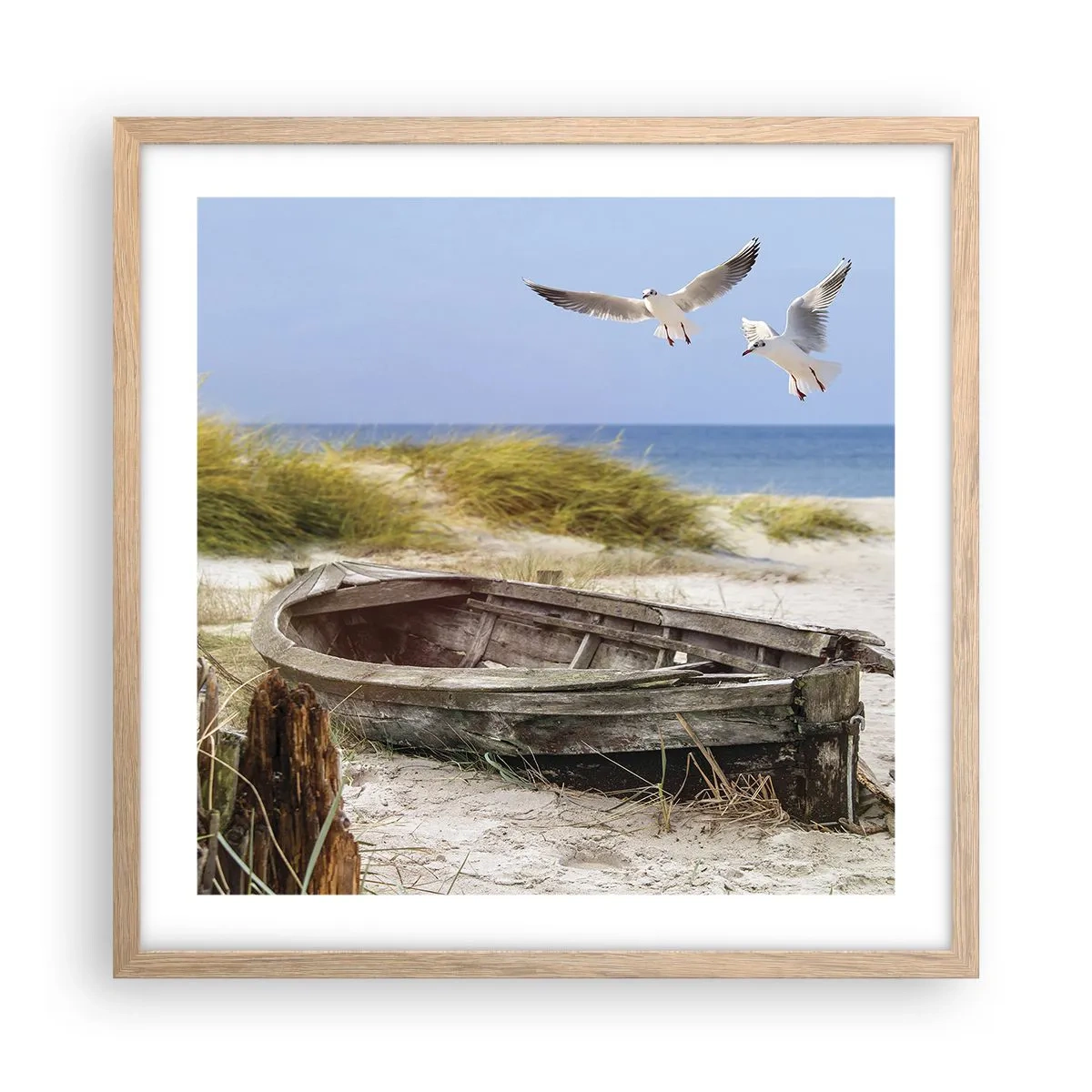 Plagát v ráme zo svetlého duba - Vetrom ožiarené - 50x50 cm